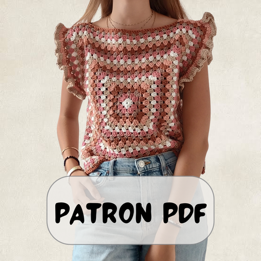 Crochet Summer Top Granny Squares – Crochet PDF Pattern