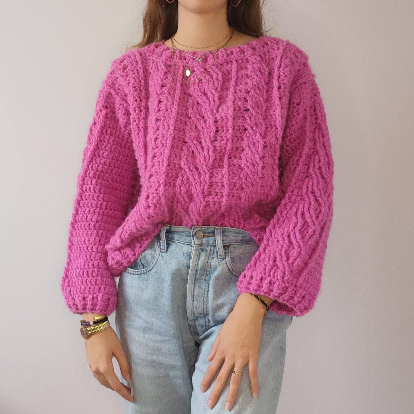 Modèle Crochet Pull torsadé – Patron PDF Crochet