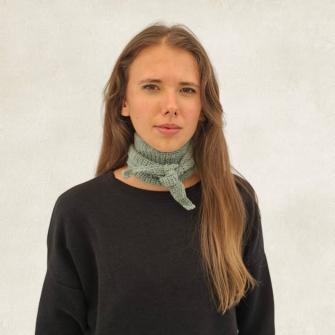 Small sage crochet scarf