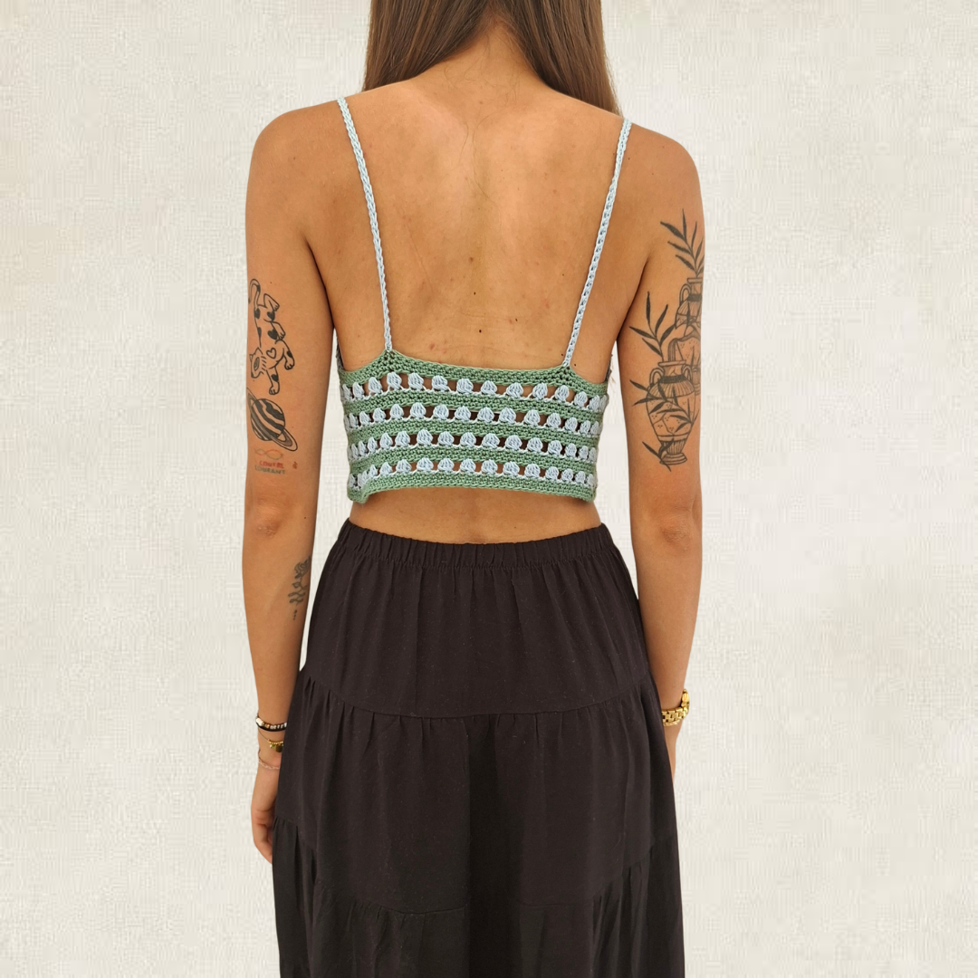 Striped crochet crop top