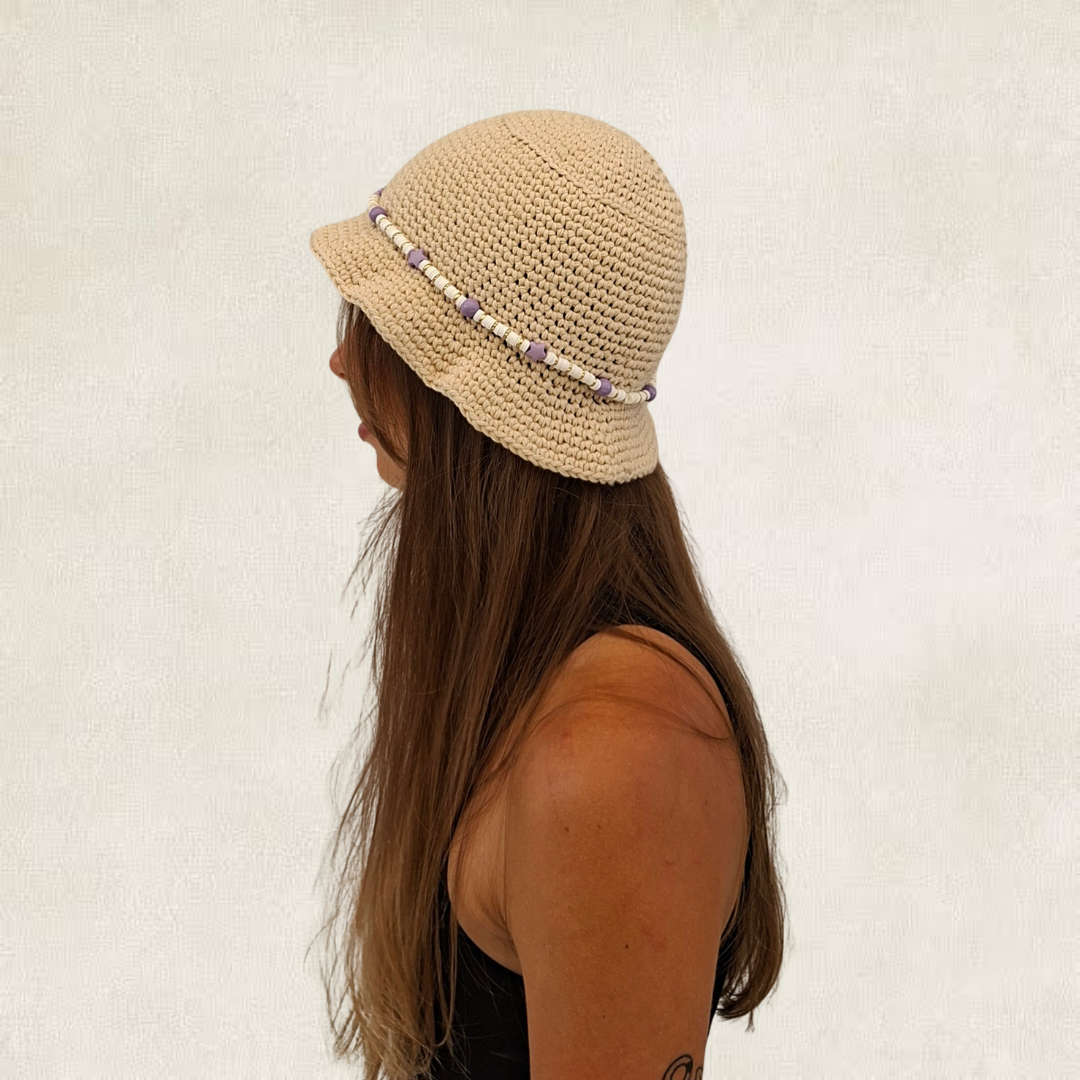 Bob beige & perles