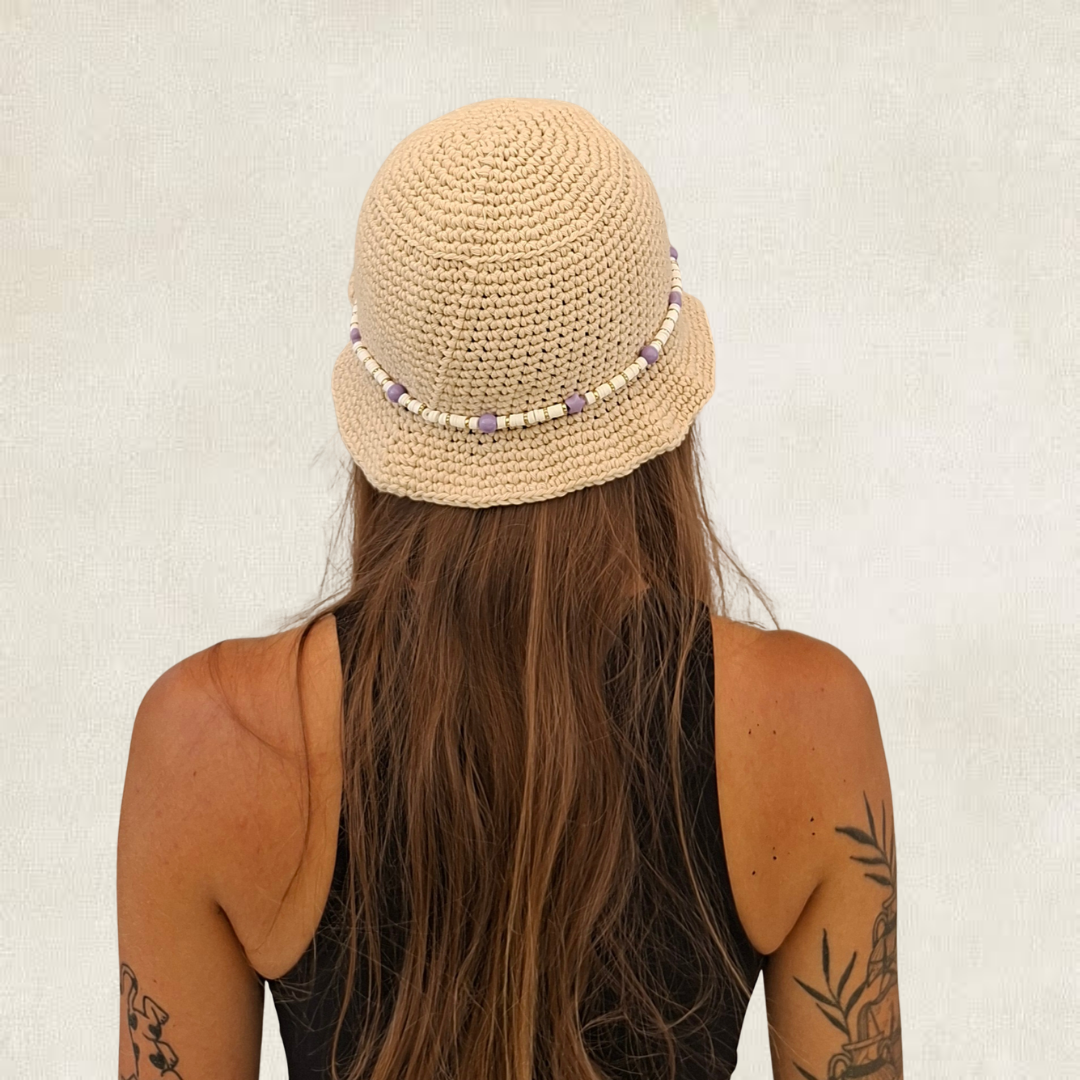 Bob beige & perles
