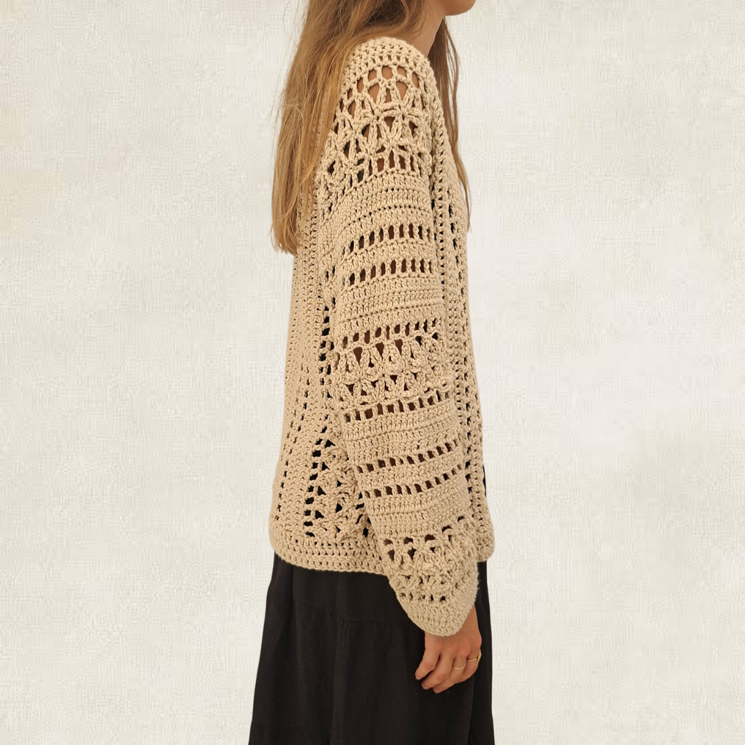 Beige crochet cardigan