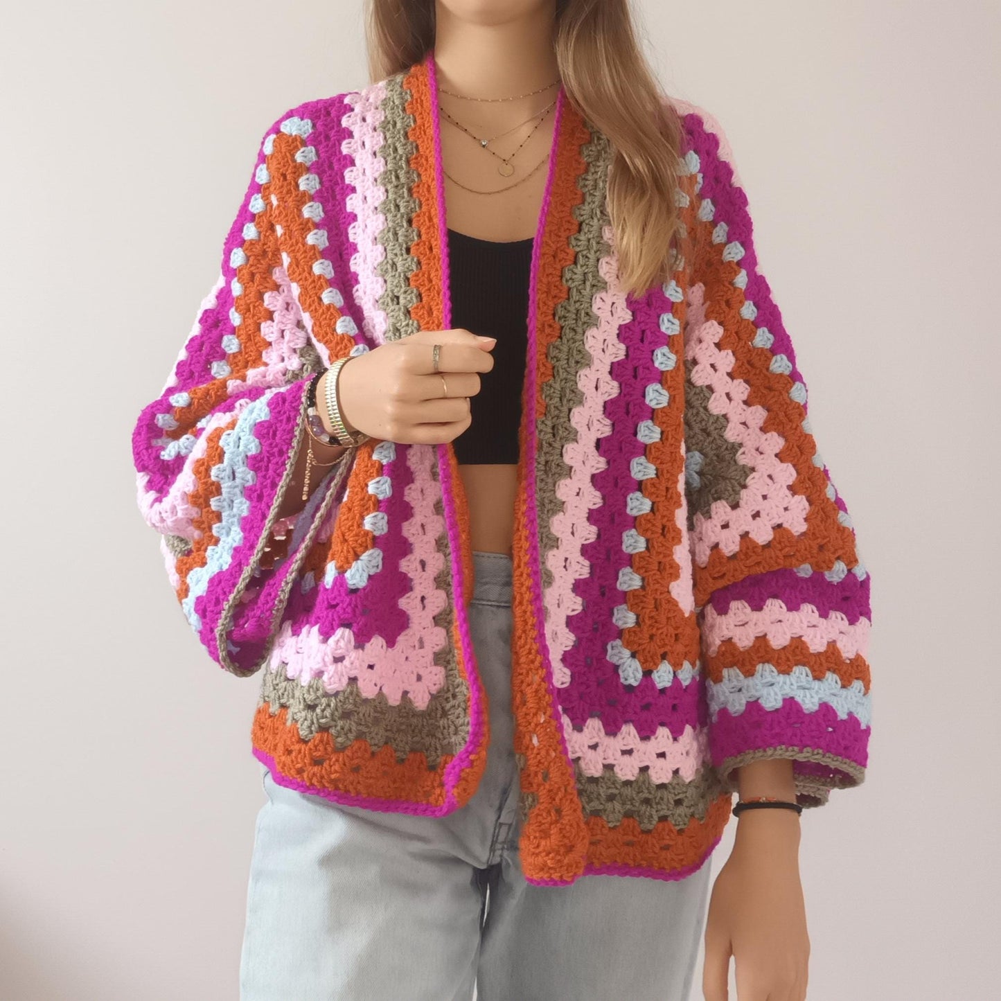 Modèle Crochet Cardigan hexagonal – Patron PDF Crochet