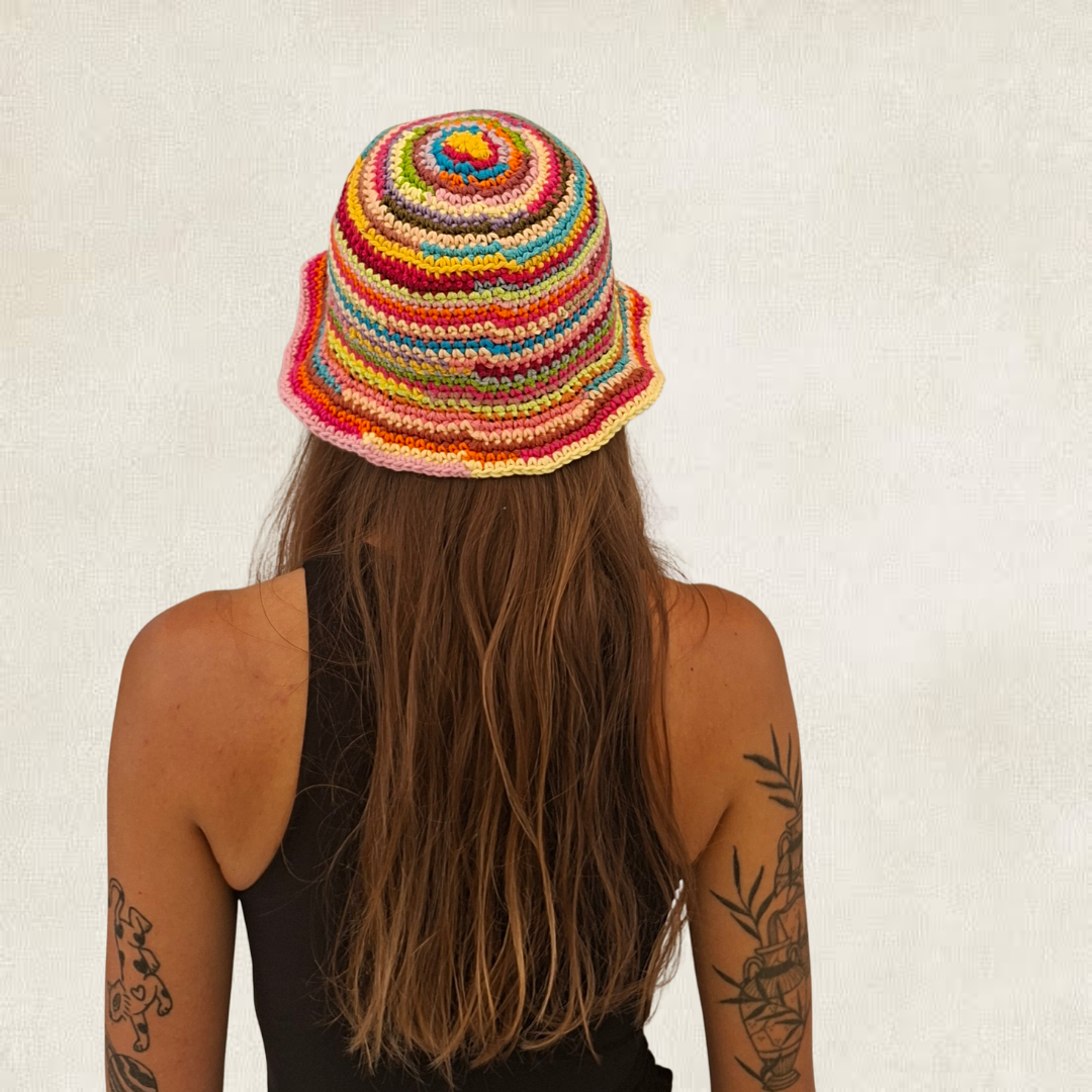 Modèle Crochet Bob multicolore – Patron PDF Chapeau d'Été Crochet