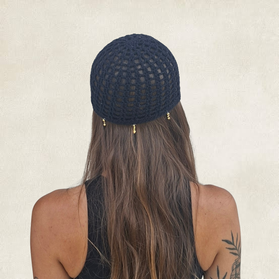 Bonnet en maille - noir