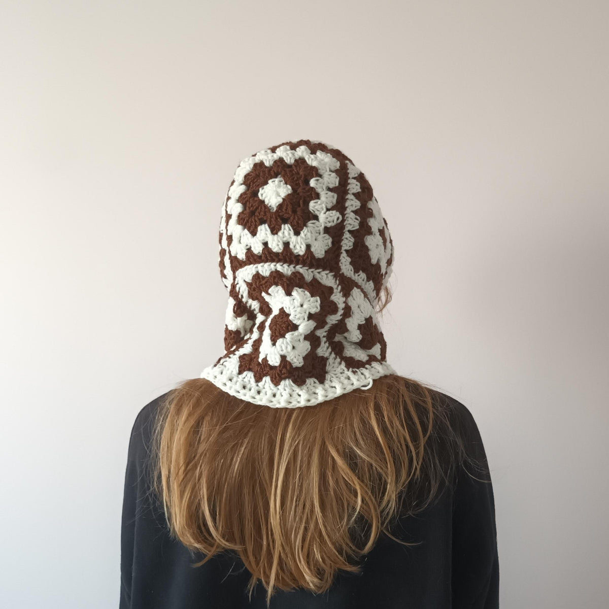 Black & White Granny Square Balaclava Crochet Pattern – PDF Crochet Pattern