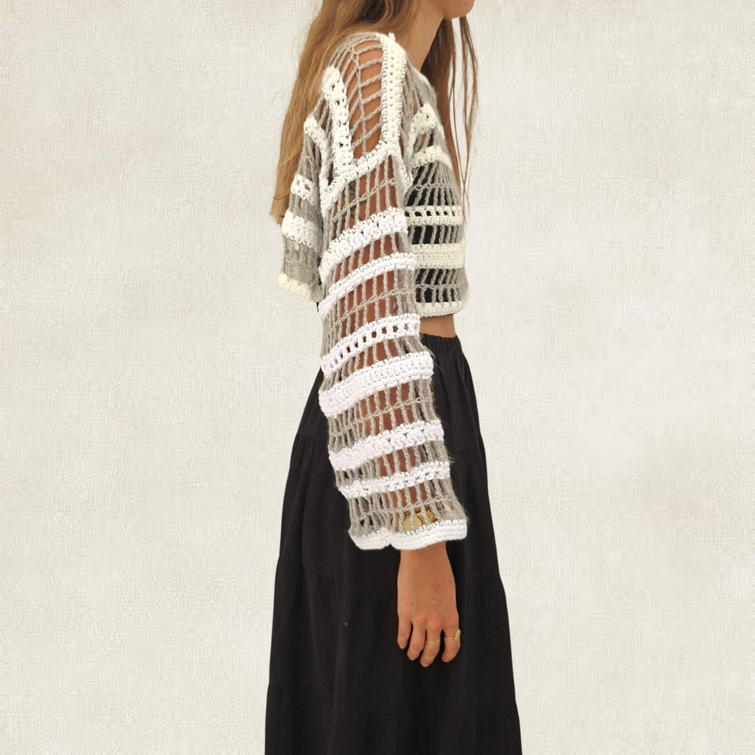 Haut en maille filet en crochet