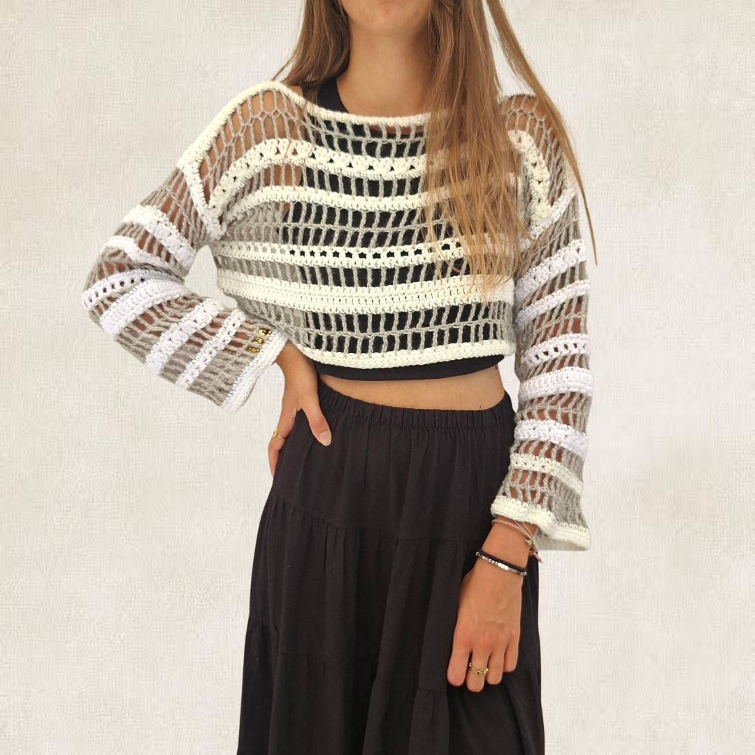 Haut en maille filet en crochet