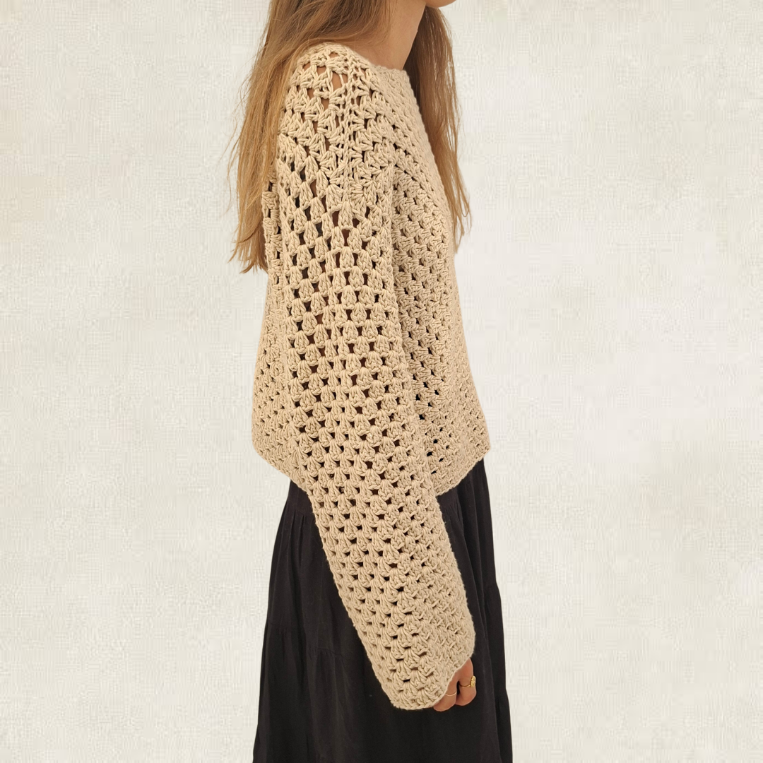 Granny square long-sleeved top