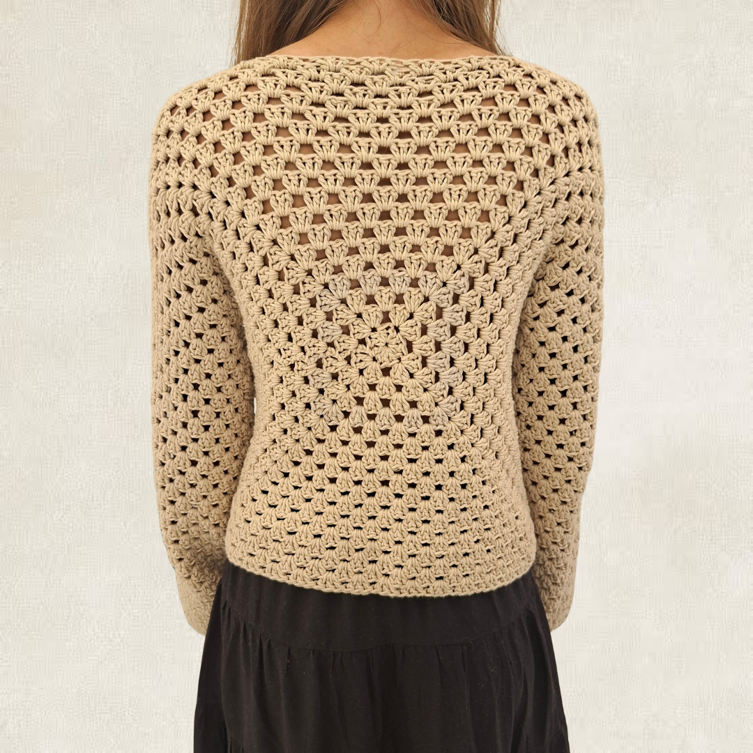 Granny square long-sleeved top