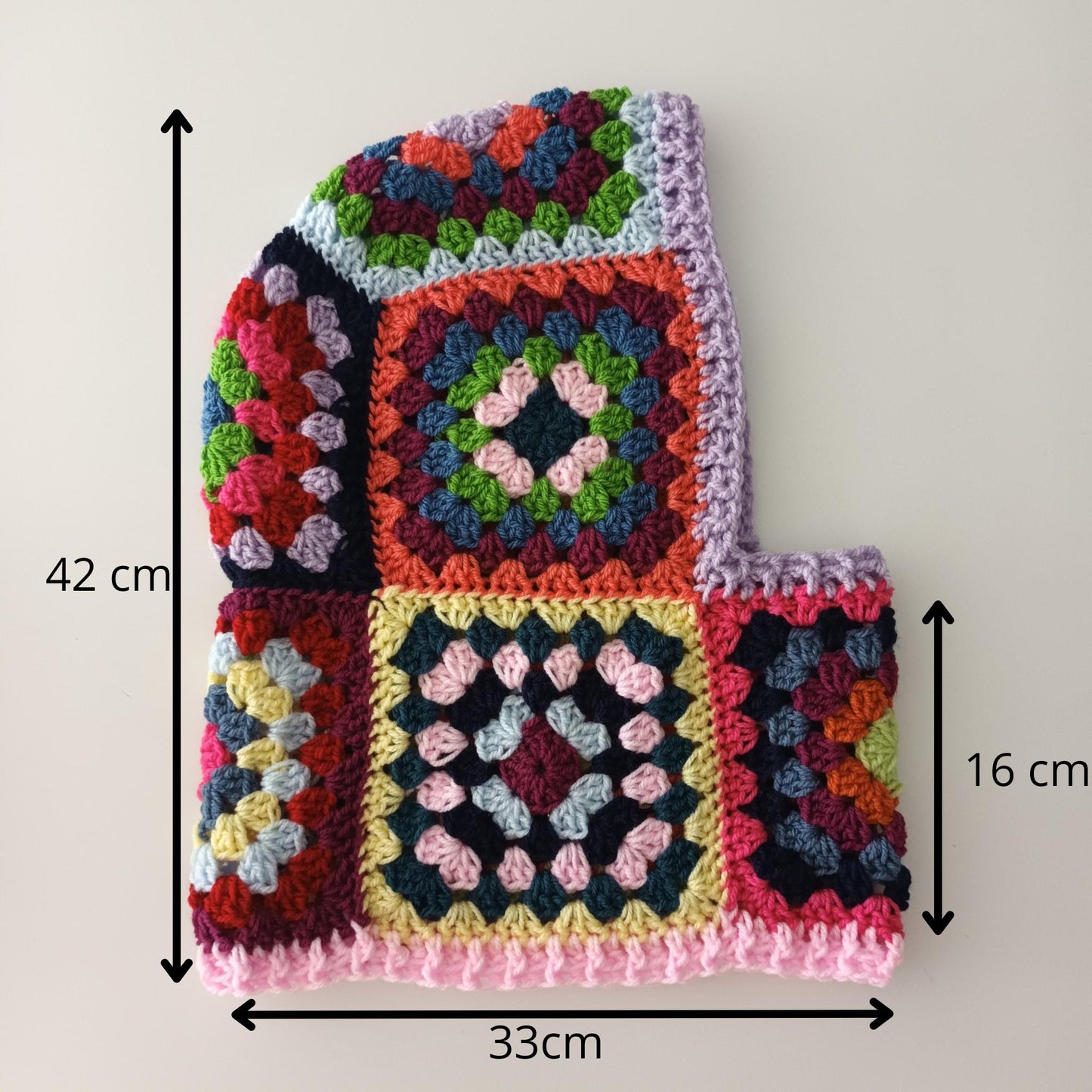 Crochet Pattern Multicolored Granny Square Balaclava – PDF Crochet Pattern
