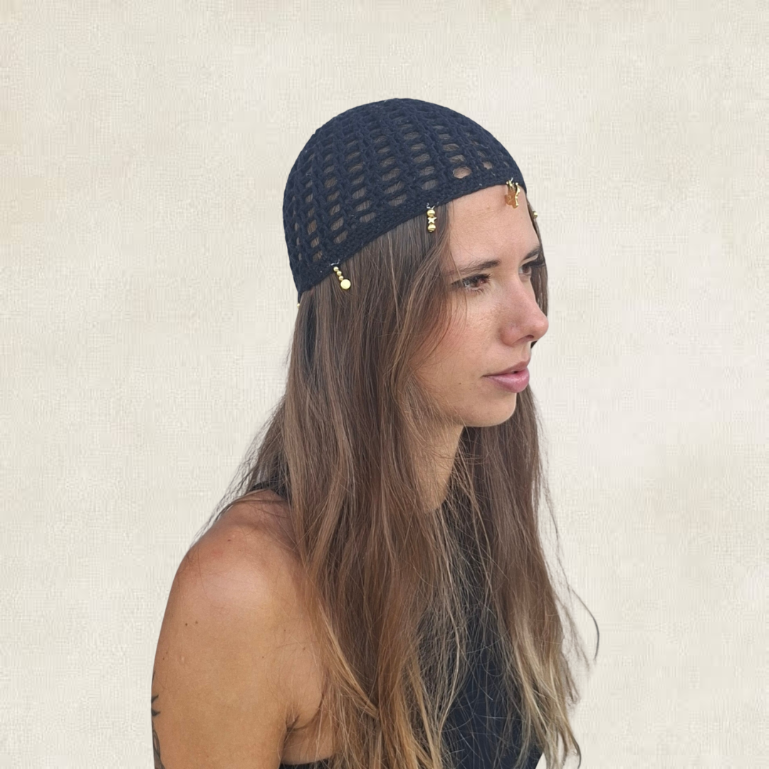 Bonnet en maille - noir