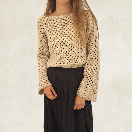 Granny square long-sleeved top