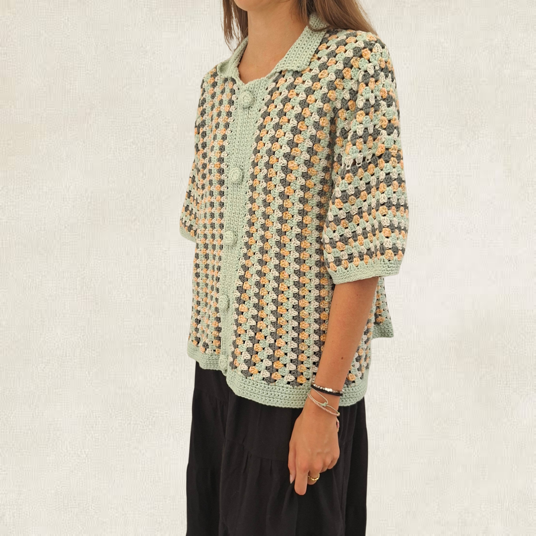 Chemise Homme rayé multicolore en crochet