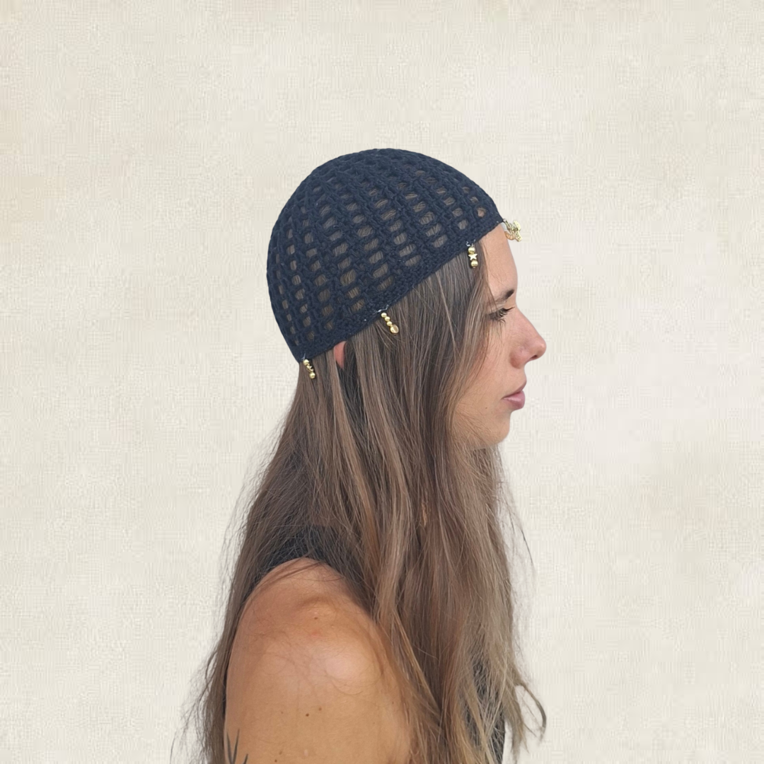 Bonnet en maille - noir
