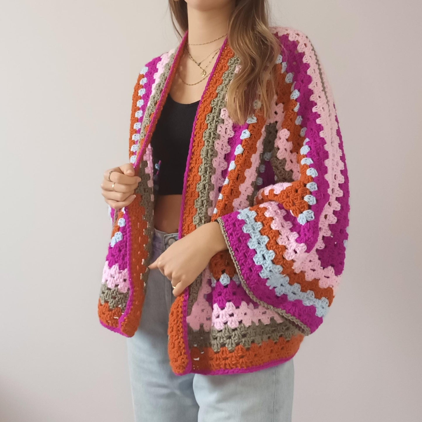 Modèle Crochet Cardigan hexagonal – Patron PDF Crochet