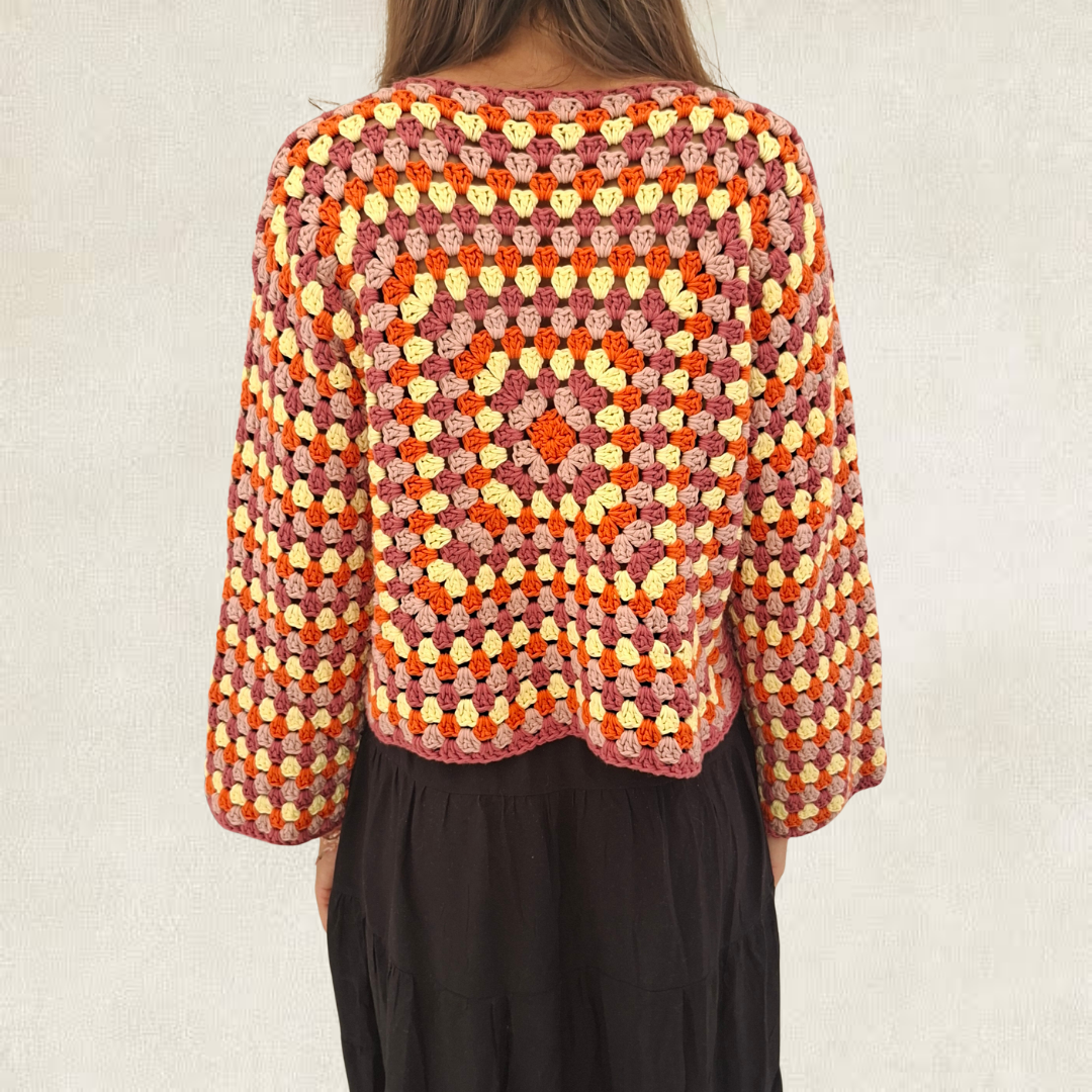 Haut manches longues en granny squares