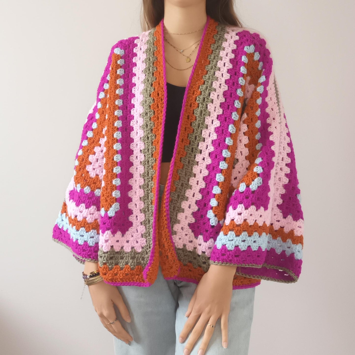 Modèle Crochet Cardigan hexagonal – Patron PDF Crochet