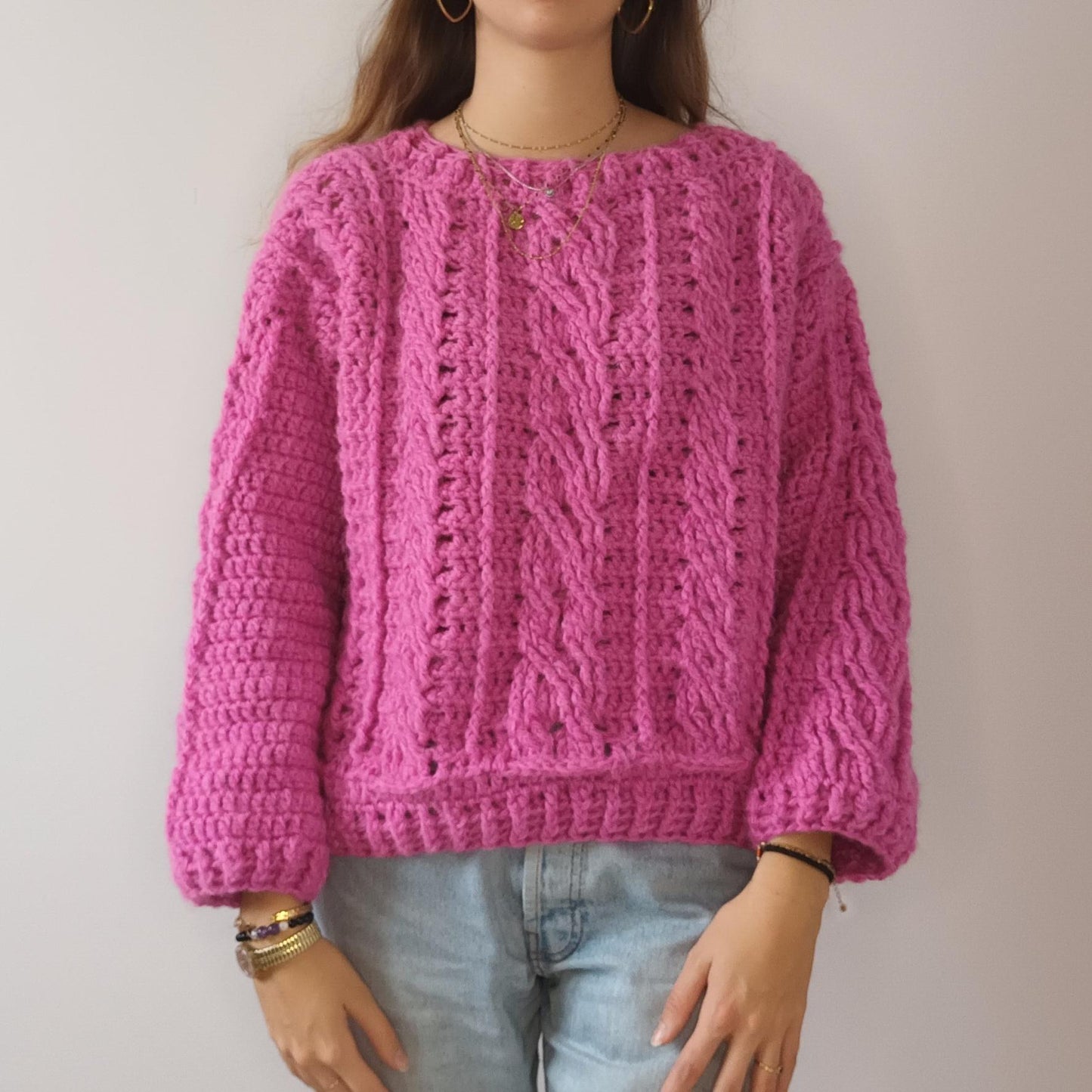 Modèle Crochet Pull torsadé – Patron PDF Crochet