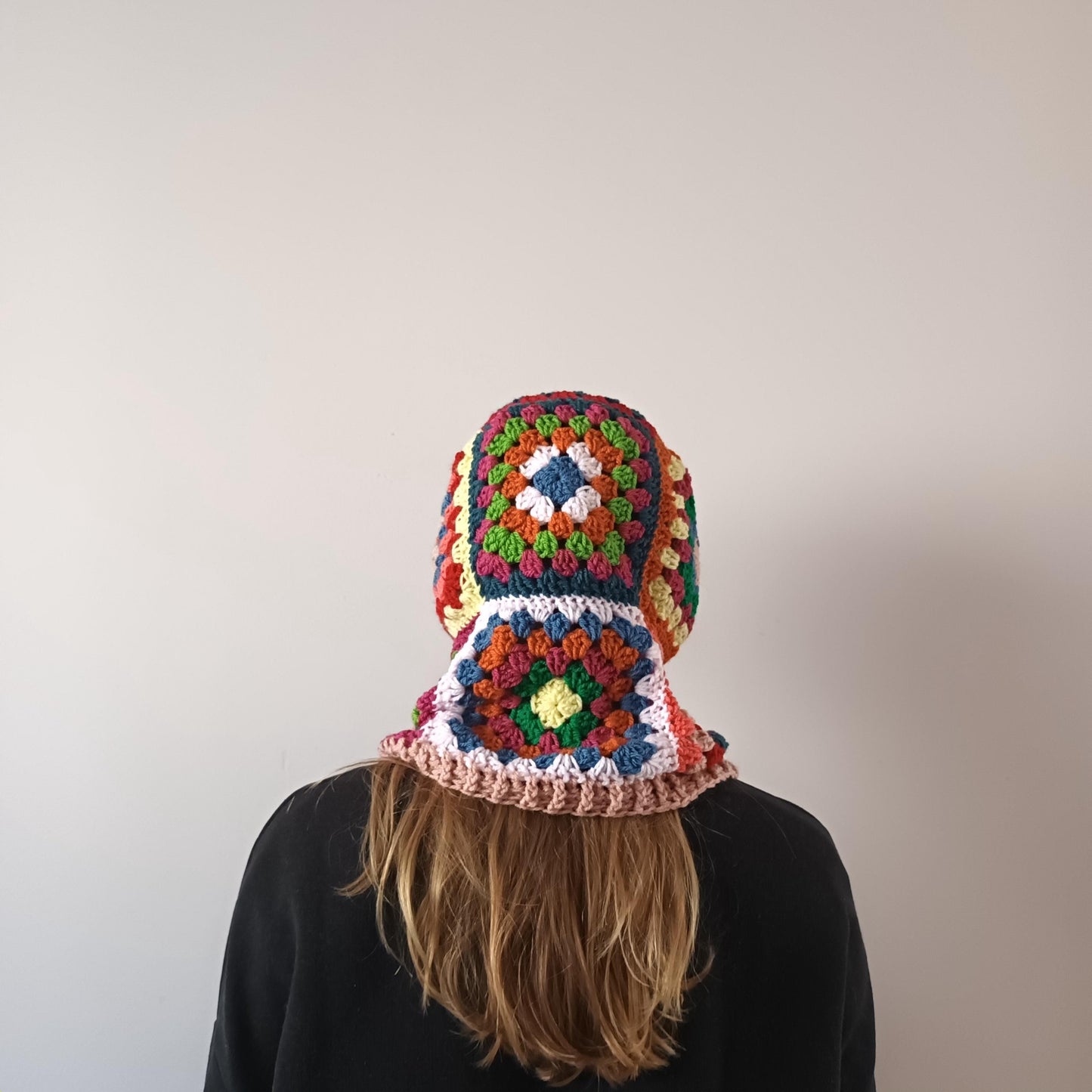 Crochet Pattern Multicolored Granny Square Balaclava – PDF Crochet Pattern