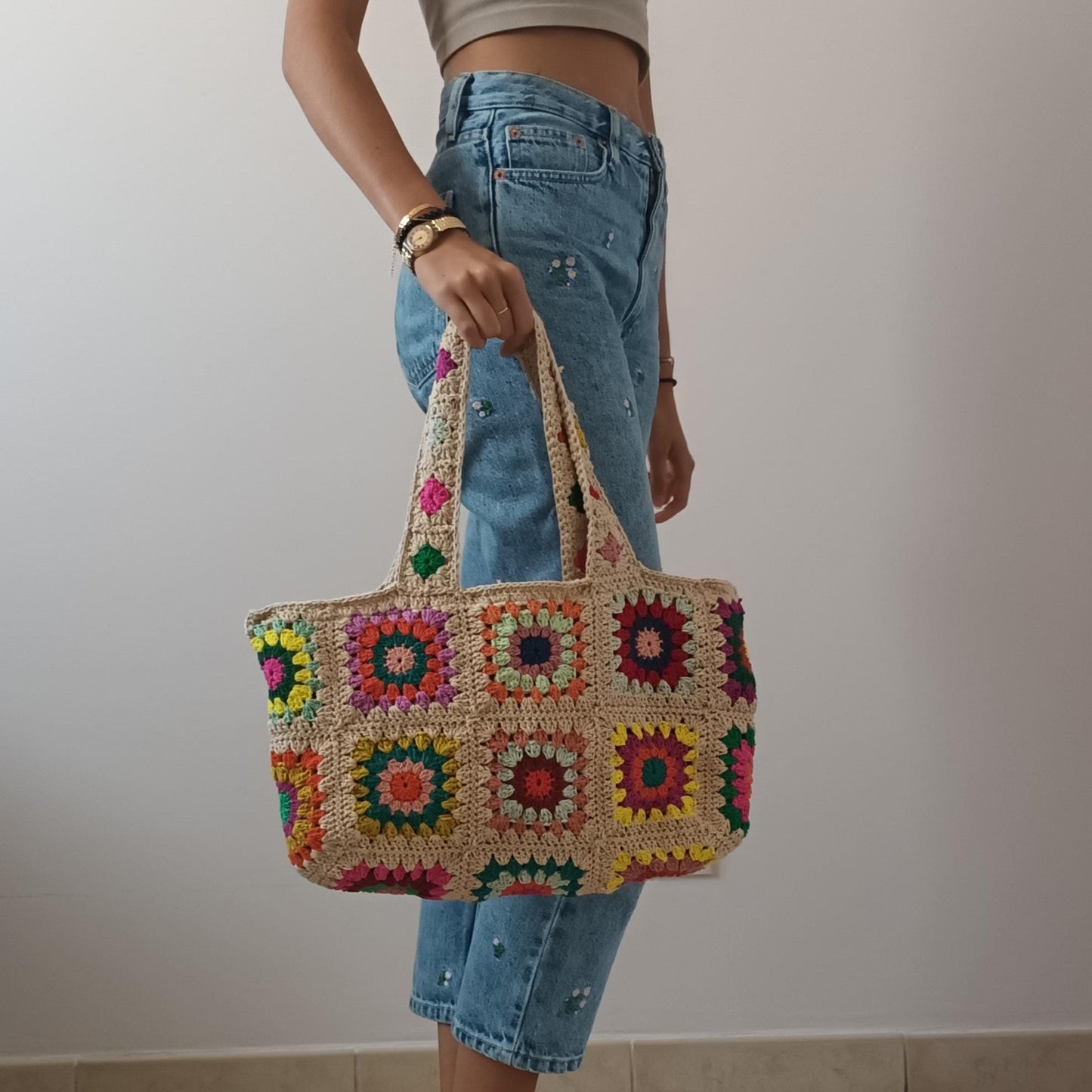 Modèle Crochet Sac en Granny squares – Patron PDF Crochet