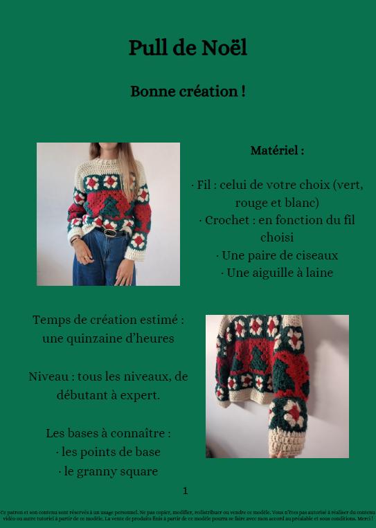 Modèle Crochet Pull de Noël – Patron PDF Crochet