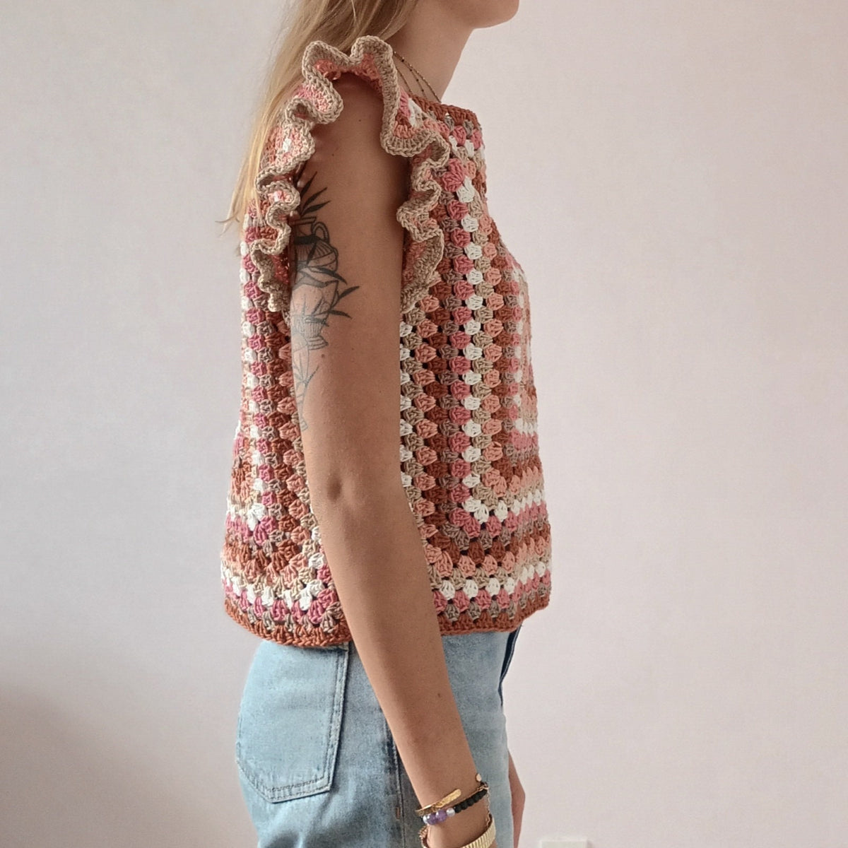 Modèle Crochet Haut d'été Granny squares – Patron PDF Crochet