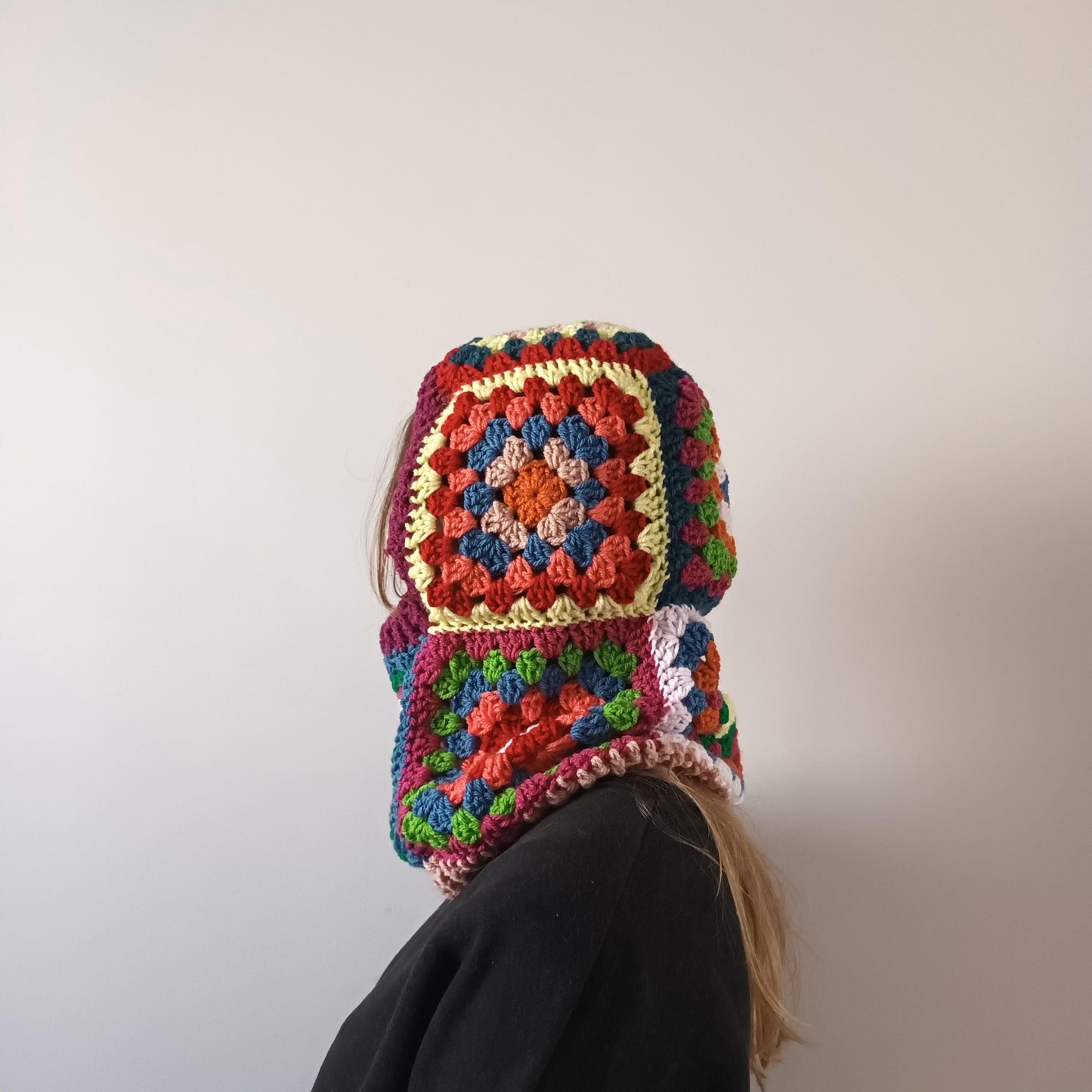 Crochet Pattern Multicolored Granny Square Balaclava – PDF Crochet Pattern